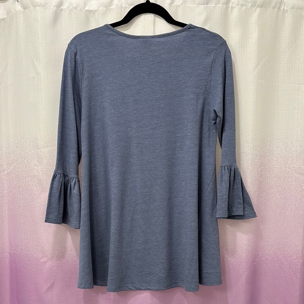Yelete Blue Bell Sleeve Blouse - NWOT - Picture 6 of 12